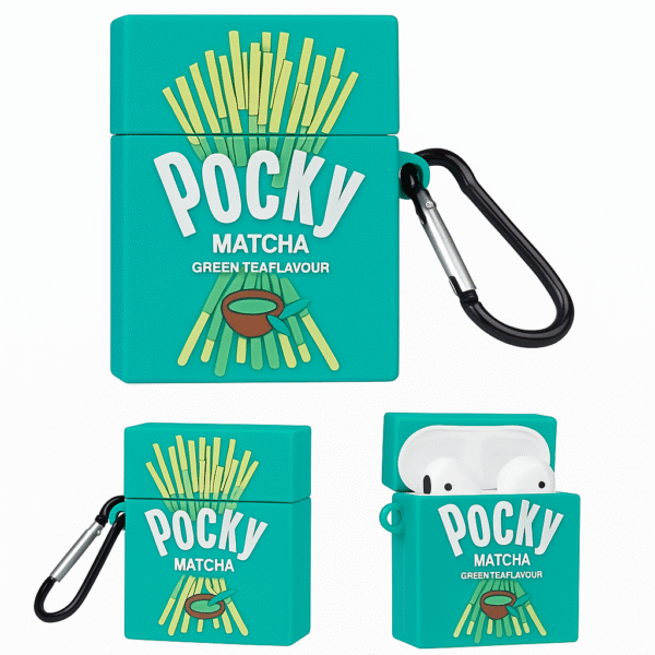 Funda Pocky Matcha para AirPods 1ª y 2ª Generación – Diseño Divertido de Té Verde
