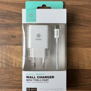 Cargador de Pared IKrea 25W con Cable Tipo-C a Tipo-C – Carga Rápida PD