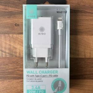 Cargador IKrea WA0159 PD 20W con Cable Tipo-C a Lightning – Carga Rápida para iPhone