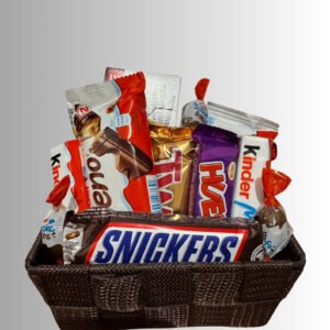 Cesta Chocoadictos  (Surtido Gourmet de Chocolate y Barritas)