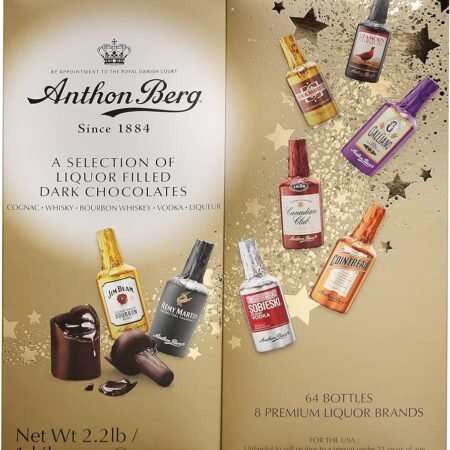 Chocolates Anthon Berg con Licor (Pack 64) - Caja Regalo Gourmet Chocolate Negro