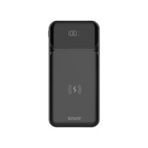 POWERBANK SAVIO BA-09 10000MAH QI CHARGING BLACK